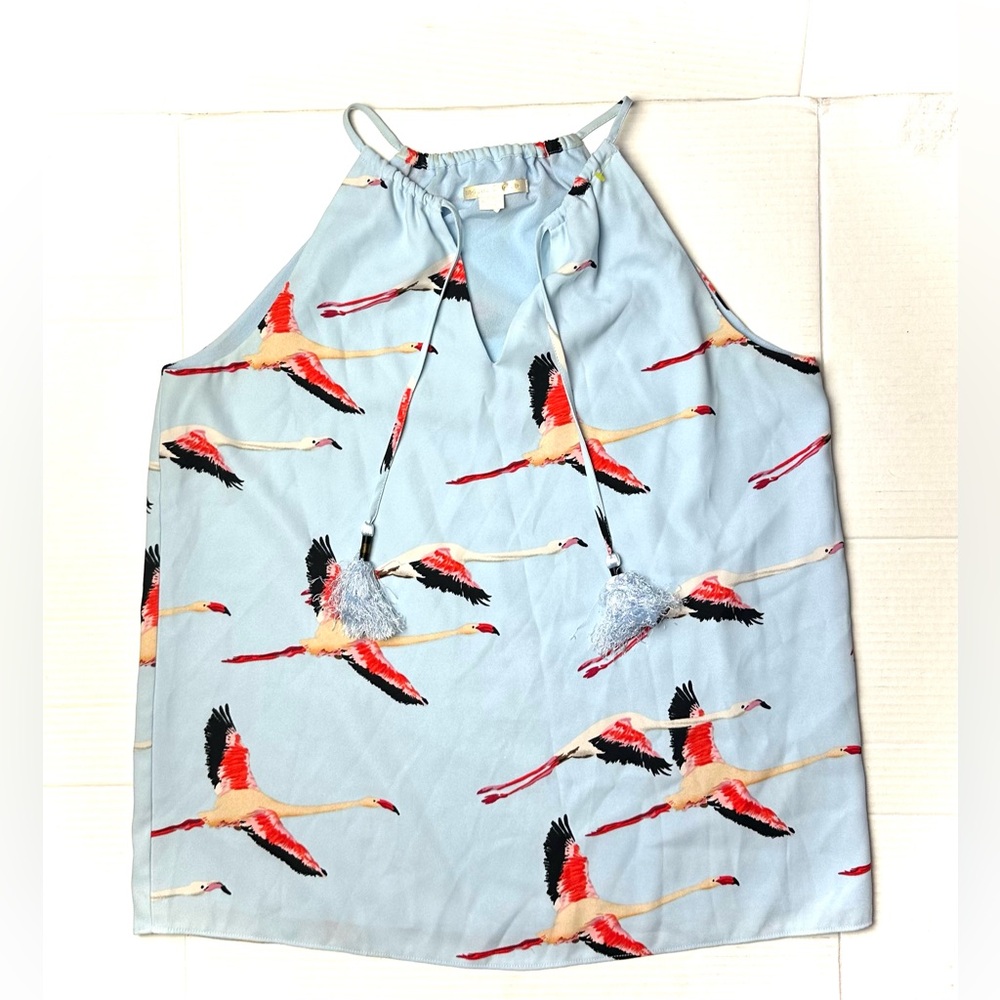 Cooper and Ella Sleeveless‎ Top Women’s Medium Racerback Tank Crane Bird Print